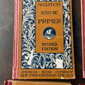 McGuffey's Eclectic Readers Book Set-Primer Through Sixth plus the Spelling Book-antique school primers-learn to read books for children-view of the condition of the cover of the Primer.