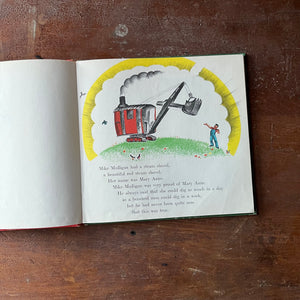 Mike Mulligan and his Steam Shovel Written & Illustrated by Virginia Lee Burton-Weekly Reader Children's Book-vintage children's picture book-view of the first page