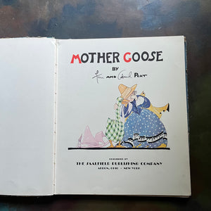 Mother Goose by Fern & Frank Peat-A 1929 Saalfield Publishing Company Edition-vintage children's nursery rhymes-view of the title page