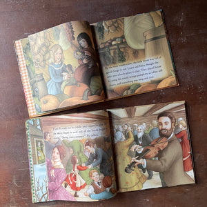 vintage picture books from Scholastic Inc. - My First Little House Books Set:  Winter Days in the Big Woods and Dance at Grandpa's written by Laura Ingalls Wilder with illustrations by Renee Graef - view of the illustrations