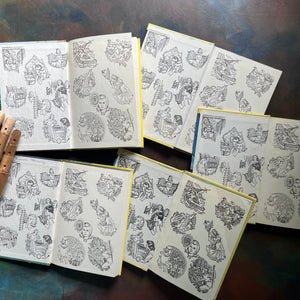 Nancy Drew Mystery Stories Starter Set-Books Three through Seven-vintage children's chapter books-Carolyn Keene-view of the inside covers