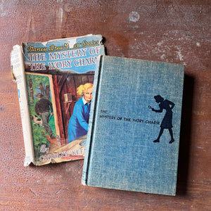 vintage children's chapter book, adventure book for girls, Nancy Drew Mystery Stories- #13 The Mystery of the Ivory Charm written by Carolyn Keene - view of the front cover