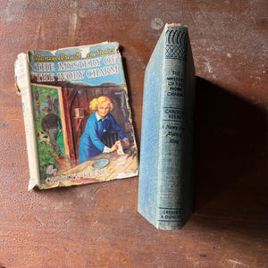 vintage children's chapter book, adventure book for girls, Nancy Drew Mystery Stories- #13 The Mystery of the Ivory Charm written by Carolyn Keene - view of the spine