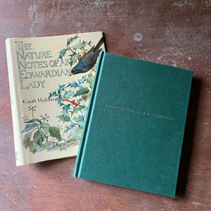 Vintage Nature Sketchbook, vintage nature book - Nature Notes of An Edwardian Lady by Edith Holden - view of the front cover with embossed title in gold