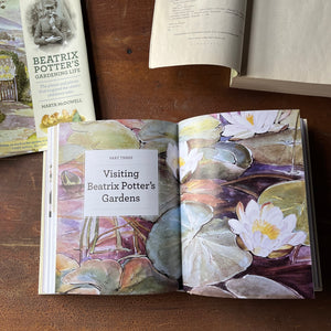 Pair of Books about Beatrix Potter-Beatrix Potter A Life in Nature and Beatrix Potter's Gardening Life-gift books-biography-view of the illustrations in gardening life