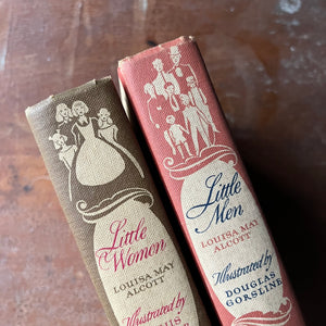 Pair of Illustrated Junior Library Editions:  Little Women and Little Men by Louisa May Alcott