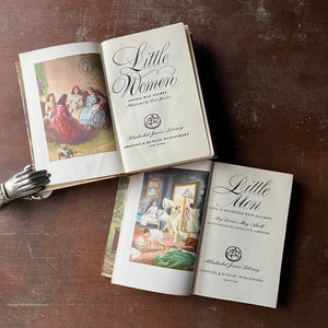 Pair of Illustrated Junior Library Editions:  Little Women and Little Men by Louisa May Alcott