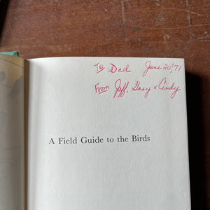 vintage nature guides - Pair of Peterson Field Guides-Field Guide to the Birds & Field Guide to Wildflowers - view of the inscription on the half title page of A Field Guide to the Birds