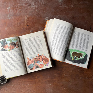 Pair of The New Basic Reader Vintage School Books Book Set-Dick and Jane Schoolbooks-view of the illustrations