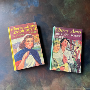 Pair of Vintage Cherry Ames Nursing Books-Cherry Ames Student Nurse-Cherry Ames Boarding School Nurse-vintage children's mystery books-view of the front covers