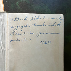 Pair of Zane Grey Westerns-The Rainbow Trail-The Mysterious Rider-vintage adventure books-view of the note written on the inside coverpages