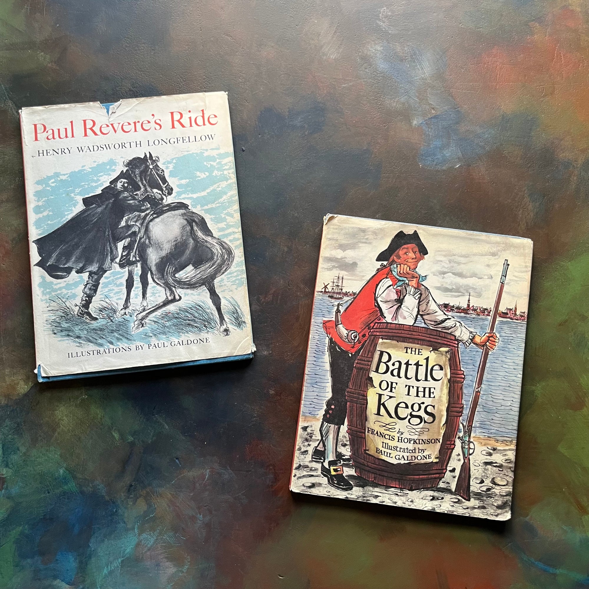 Paul Revere's Ride and the Battle of the Kegs - vintage history picture books for children