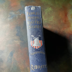 People's History of the United States-John Clark Ridpath, LLD-1895-US History-antique book-view of the embossed spine with the Liberty Bell