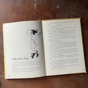 vintage children's chapter book, J. M. Barrie's Peter Pan & Wendy - Peter Pan a 1957 Edition Edited by Josette Frank with illustrations by Marjorie Torrey - view of the black and white illustrations