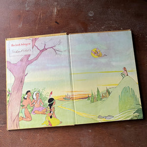vintage children's chapter book, J. M. Barrie's Peter Pan & Wendy - Peter Pan a 1957 Edition Edited by Josette Frank with illustrations by Marjorie Torrey - view of the inside cover