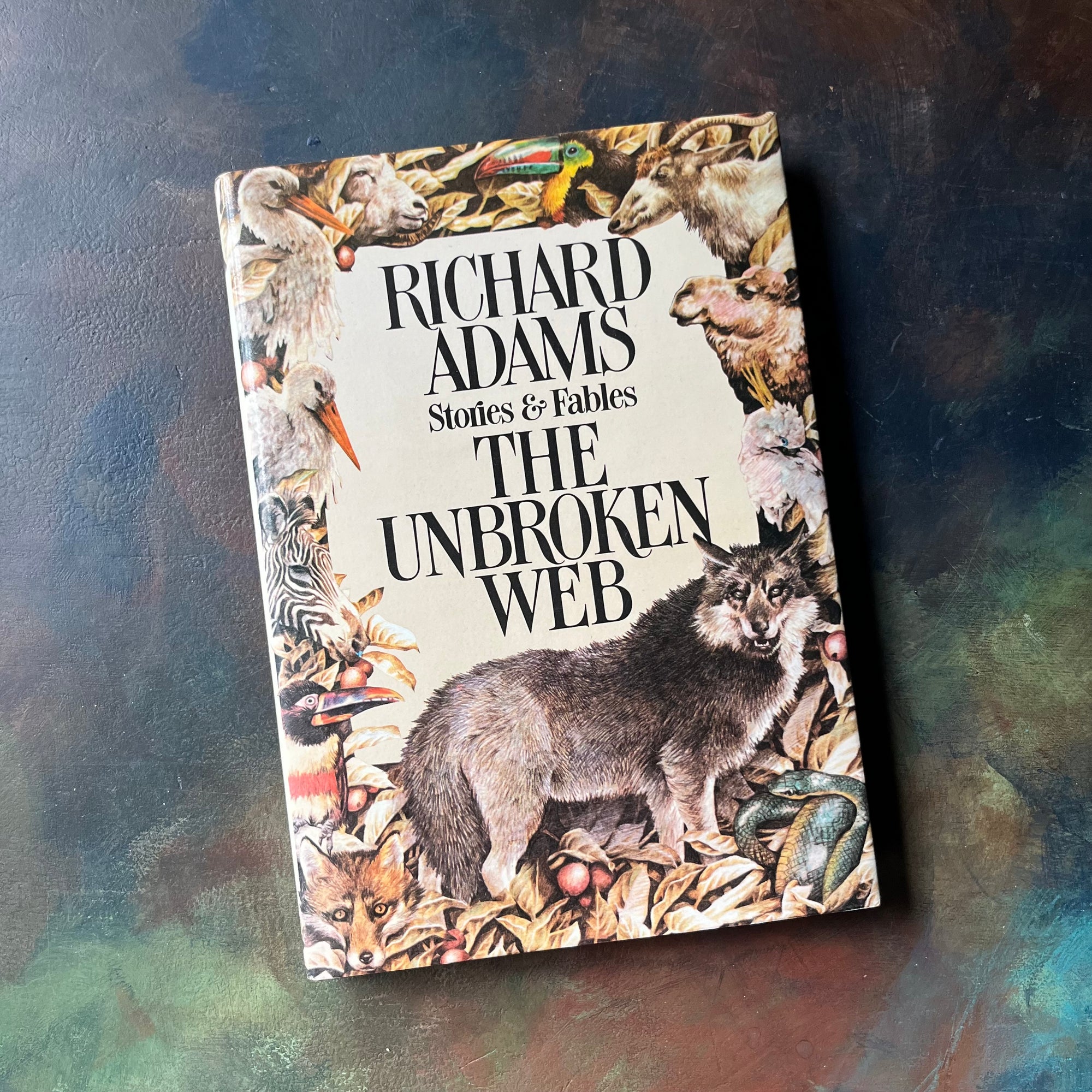 Richard Adams Stories & Fables-The Unbroken Web-vintage book-view of the dust jacket's cover