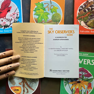 Set of 6 Golden Guides-Nature Pocket Guides-Flowers, Fossils, The Sky Observer's Guide, Reptiles & Amphibians, Trees & Birds-view of the title page