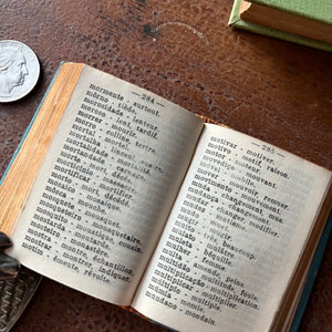 Set of Five Miniature Portuguese Dictionaries-antique tiny books-inside content - how the pages appear in each book