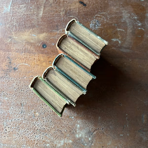 Set of Five Miniature Portuguese Dictionaries-antique tiny books-top foredges