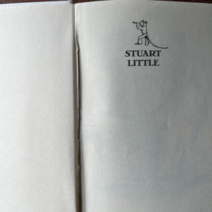 vintage children's chapter books, Garth Williams Illustrations, vintage children's books about animals - Set of Three Books Illustrated by Garth Williams-Charlotte's Web, Stuart Little & The Cricket in Times Square - view of the condition of the spine of Stuart Little