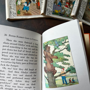 Set of Three Peter Rabbit Books-Linda Stevens Almond-Peter Rabbit Goes A-Visiting-Peter Rabbit's Easter-Peter Rabbit and the Little White Rabbit-view of the illustrations in Peter Rabbit Goes A-Visitng