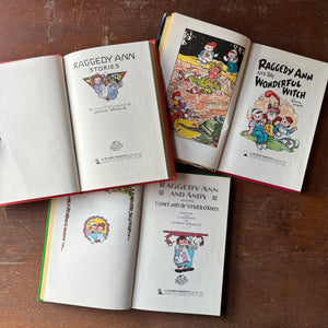 Set of Three Raggedy Ann Books by Johhny Gruelle-Raggedy Ann Stories, Raggedy Ann & Andy & the Camel with the Wrinkled Knees & Raggedy Ann and the Wonderful Witch-view of the title pages