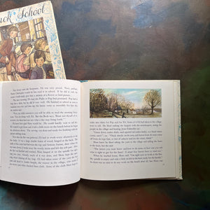 Skippack School written & illustrated by Marguerite de Angeli-vintage children's chapter book-living history book-view of the color illustrations