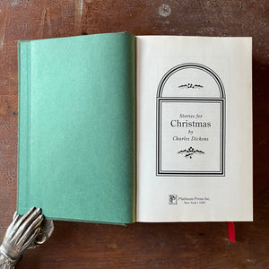 classic English literature, Christmas Stories - Stories for Christmas by Charles Dickens-1999 Deluxe Edition Published by Platinum Press Inc. - view of the title page