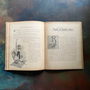 Sunny Hours-antique children's book of short stories & poems-view of the illustrations