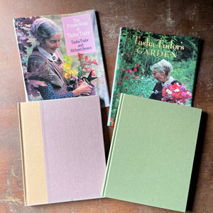 vintage gardening books, vintage biographies, Tasha Tudor - Tasha Tudor's Garden by Tovah Martin with Photographs by Richard W. Brown and The Private World of Tasha Tudor by Tasha Tudor and Richard Brown - view of the front covers