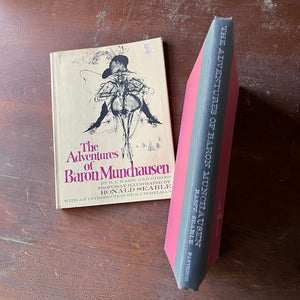 The Adventures of Baron Munchausen by R. E. Raspe with illustrations by Ronald Searle-1969 Edition-Vintage Fantasy-view of the spine