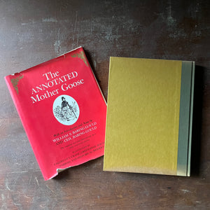 vintage children's stories, vintage children's book, vintage short stories for children - The Annotated Mother Goose with notes by William S. Baring-Gould and Ceil Baring-Gould with illustrations by Maxfield Parrish, Caldecott, Crane & More published in 1962 by Bramhall House, New York - view of the back cover