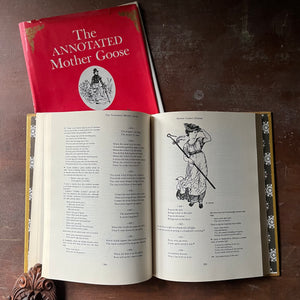 vintage children's stories, vintage children's book, vintage short stories for children - The Annotated Mother Goose with notes by William S. Baring-Gould and Ceil Baring-Gould with illustrations by Maxfield Parrish, Caldecott, Crane & More published in 1962 by Bramhall House, New York - view of the illustrations