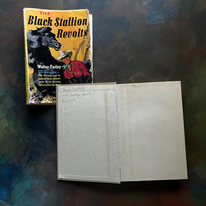 The Black Stallion Revolts by Walter Farley-vintage Black Stallion Serie Book-adventure books for children-view of the inside cover with name & address written in pencil