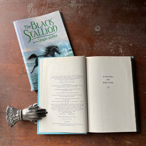 The Black Stallion Book Series, children's chapter book - The Black Stallion and the Shape Sifter by Stephen Farley (the son of Walter Farley) - view of the copyright & dedication pages