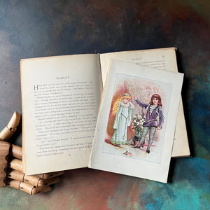 The Children's Shakespeare by E. Nesbit-Edric Vrenenburg-antique children's book-view of the full color plate within the book - this one has come unattached from the book