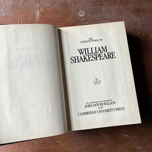 The Complete Works of William Shakespeare-Cambridge University Press-1982 Edition - view of the title page