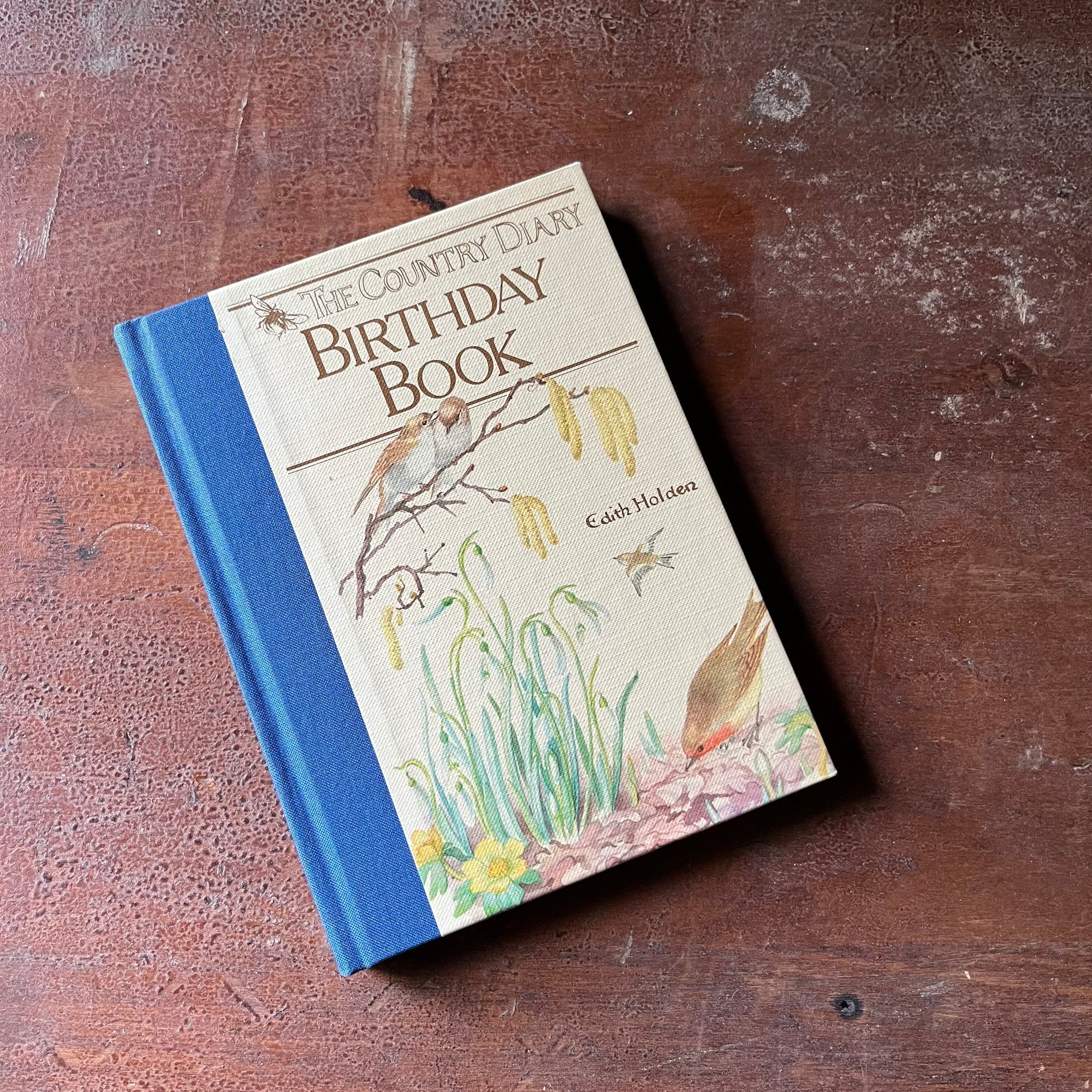 vintage date book, vintage nature sketchbook, Edith Holden - The Country Diary Birthday Book - view of the front cover