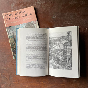 vintage children's chapter book, Newbery Medal Winner - The Door in the Wall written & illustrated by Marguerite De Angeli - view of the full-page illustrations