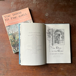 vintage children's chapter book, Newbery Medal Winner - The Door in the Wall written & illustrated by Marguerite De Angeli - view of the title page