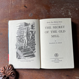 vintage children's chapter books, boys adventure book, The Hardy Boys Mystery Series - The Hardy Boys #3:  The Secret of The Old Mill written by Franklin W. Dixon - view of the title page