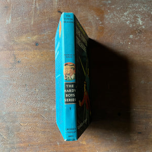 vintage children's book, vintage chapter books, vintage adventure books for boys, The Hardy Boys Mystery Series - The Hardy Boys #1 The Tower Treasure written by Franklin W. Dixon - view of the spine