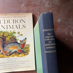 vintage nature art book, vintage art prints - The Imperial Collection of Audubon Animals by John James Audubon - view of the spine