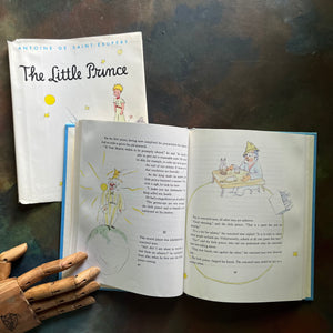 The Little Prince written & illustrated by Antoine de Saint-Exupery-vintage children's french chapter book-view of the illustrations