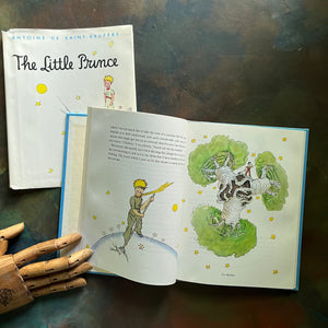 The Little Prince written & illustrated by Antoine de Saint-Exupery-vintage children's french chapter book-view of the illustrations