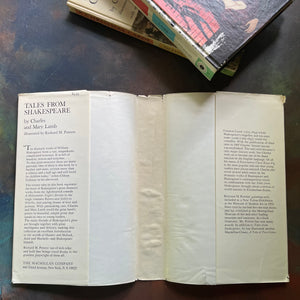 The Macmillan Classics-Tales from Shakespeare by Charles & Mary Lamb-A Christmas Carol by Charles Dickens-classic children's literature-view of the dust jacket's inside flaps