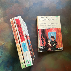 The Macmillan Classics-Tales from Shakespeare by Charles & Mary Lamb-A Christmas Carol by Charles Dickens-classic children's literature-view of the colorful spines - this series together makes for a wonderful rainbow book set for your bookshelf