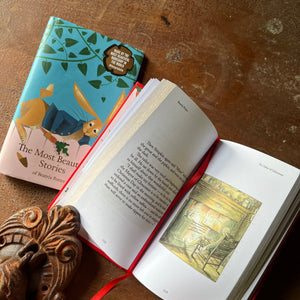 gift book, exclusive edition printed in Porto-Portugal - The Most Beautiful Stories of Beatrix Potter by Teresa Mendonca - view of the illustrations & ribbon page marker