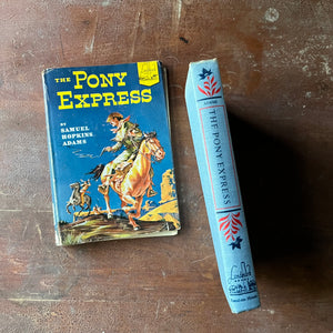 Log Cabin Vintage - vintage children's books, living history books, Landmark Series Book - The Pony Express written by Samuel Hopkins Adams with illustrations by Lee J. Ames - view of the spine