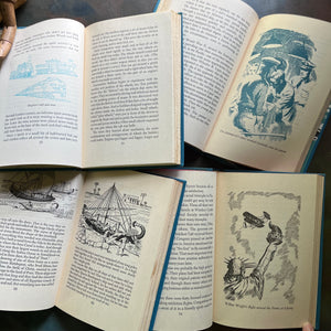 The Real Book About Book Set-Set of Four-Trains-Submarines-Ships-Airplanes-vintage non-fiction books for children-view of the illustrations